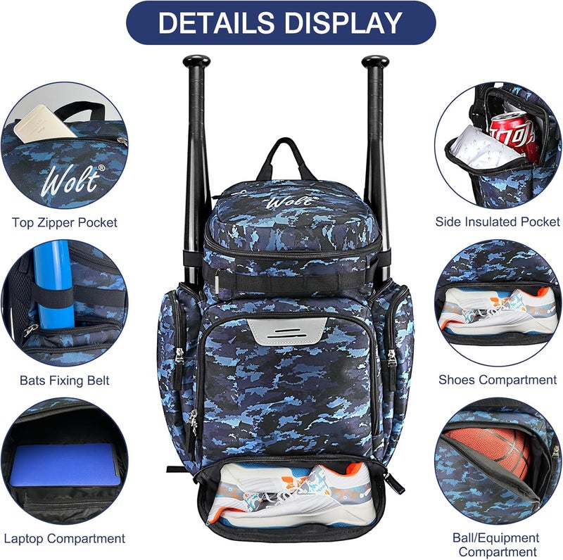 WOLT Basketball Bag Backpack with Separate Ball Compartment and Shoes Pocket, Gym Bags for Men, Large Sports Bag for Basketball, Soccer, Volleyball, Baseball - Image 4